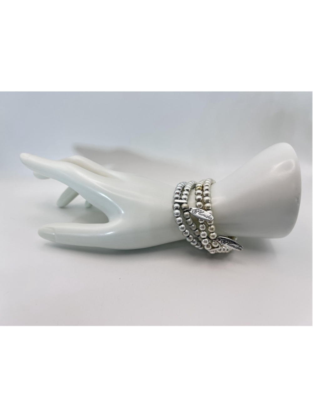Plunder‎ Bracelet Silver Tone Multi Strand Beaded Wrap Womens Fashion Jewelry 8"